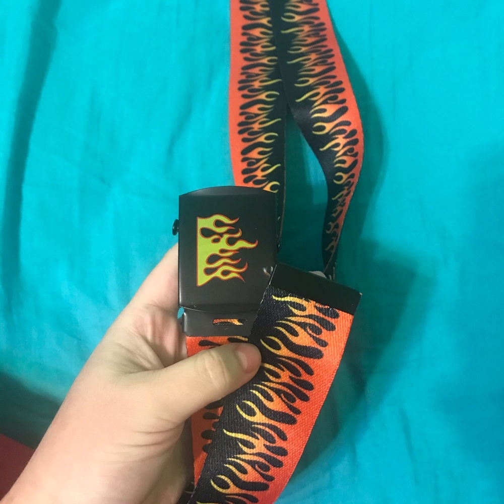 Two trendy fire tape belts